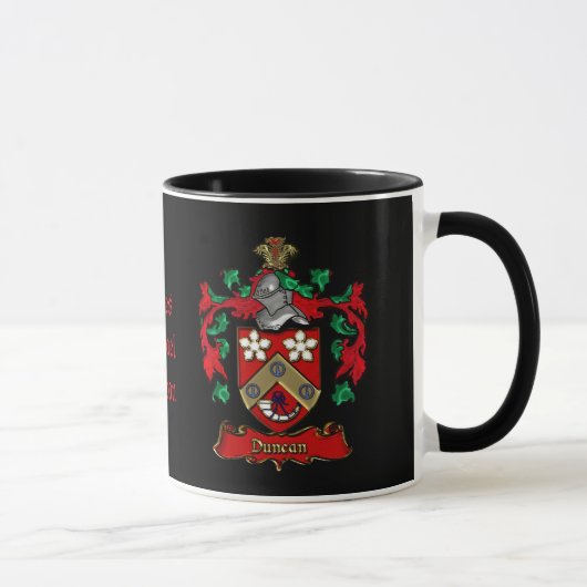 Gepersonaliseerde Duncan Family Coat of Arms Mok (Rechts)