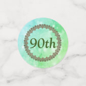 Gepersonaliseerde, dunne, 90e verjaardag confetti (Kleine voorkant)