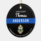 Gepersonaliseerde dunne blauwe lijn Logo politieag Keramisch Ornament (Links)