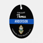 Gepersonaliseerde dunne blauwe lijn Logo politieag Metalen Ornament (Voorkant links)