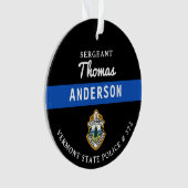 Gepersonaliseerde dunne blauwe lijn Logo politieag Ornament (voorkant)