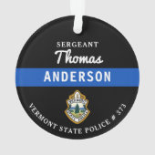 Gepersonaliseerde dunne blauwe lijn Logo politieag Ornament (achterkant)