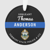 Gepersonaliseerde dunne blauwe lijn Logo politieag Ornament (voorkant)