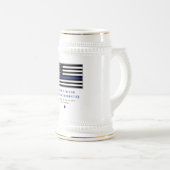 Gepersonaliseerde dunne blauwe lijn politieagent v bierpul (Voorkant rechts)