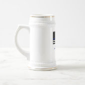 Gepersonaliseerde dunne blauwe lijn politieagent v bierpul (Links)