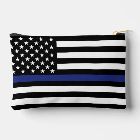 Gepersonaliseerde dunne blauwe lijn politieagent v etui (Achterkant)