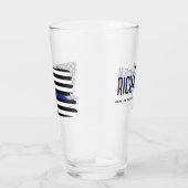 Gepersonaliseerde dunne blauwe lijn politieagent v glas (Rechts)