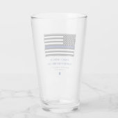 Gepersonaliseerde dunne blauwe lijn politieagent v glas (Achterkant)