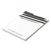 Gepersonaliseerde dunne groene lijn militair notitieblok (Linkerzijde)