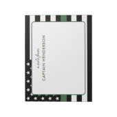 Gepersonaliseerde dunne groene lijn vlag leger mil notitieblok (Linkerzijde)