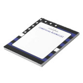 Gepersonaliseerde dunne witte lijn vlag EMT EMS Notitieblok (Linkerzijde)