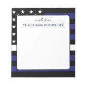 Gepersonaliseerde dunne witte lijn vlag EMT EMS Notitieblok (Voorkant)