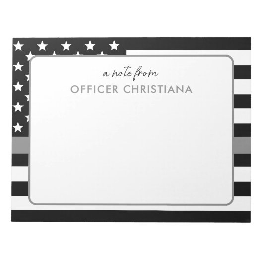 Gepersonaliseerde dunne zilveren lijn correctionel notitieblok (Voorkant)