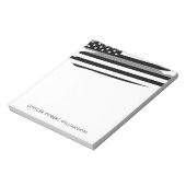 Gepersonaliseerde dunne zilveren lijn correctionel notitieblok (Linkerzijde)