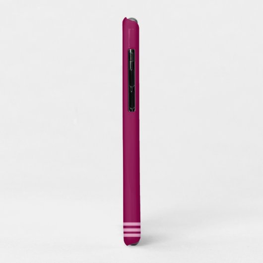 Gepersonaliseerde Dusky Maroon w / Roze Strepen Case-Mate iPhone Case (Achterkant/links)