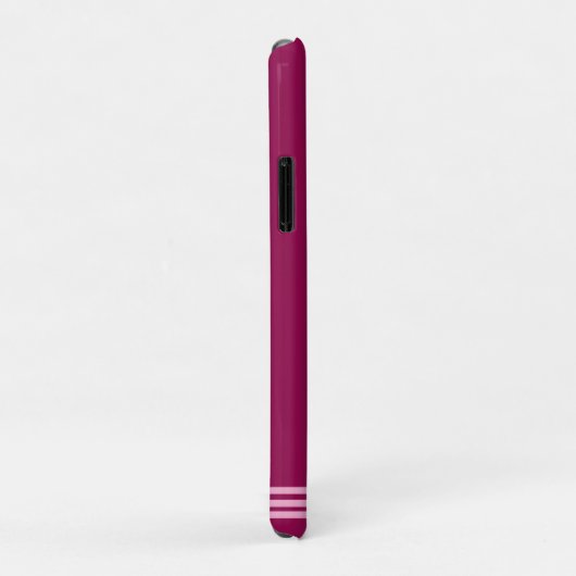 Gepersonaliseerde Dusky Maroon w / Roze Strepen Case-Mate iPhone Case (Achterkant/rechts)