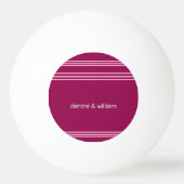 Gepersonaliseerde Dusky Maroon w / Roze Strepen Pingpongbal (Achterkant)