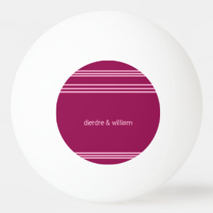Gepersonaliseerde Dusky Maroon w / Roze Strepen Pingpongbal