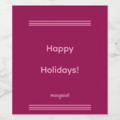 Gepersonaliseerde Dusky Maroon w / Roze Strepen Wijn Etiket (Enkel label)