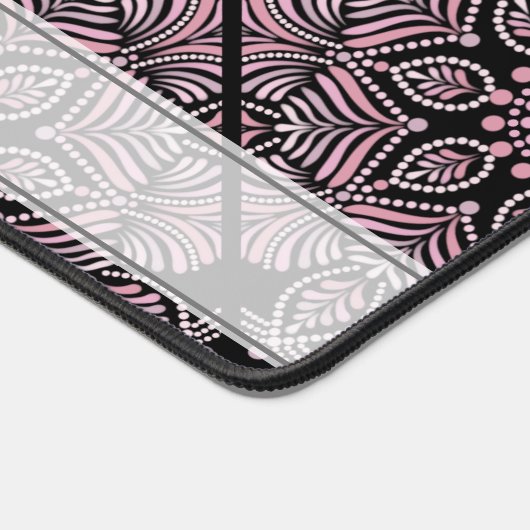 Gepersonaliseerde Dusky Roos Bloemen Fronds Mandal Bureaumat (Hoek)