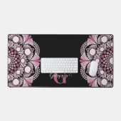 Gepersonaliseerde Dusky Roos Boho Floral Dot Manda Bureaumat (Keyboard & Muis)