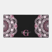 Gepersonaliseerde Dusky Roos Boho Floral Dot Manda Bureaumat (Voorkant)