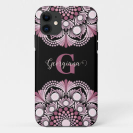 Gepersonaliseerde Dusky Roos Boho Floral Dot Manda Case-Mate iPhone Case