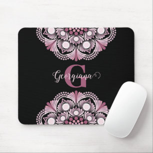 Gepersonaliseerde Dusky Roos Boho Floral Dot Manda Muismat
