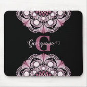 Gepersonaliseerde Dusky Roos Boho Floral Dot Manda Muismat (Voorkant)