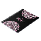 Gepersonaliseerde Dusky Roos Boho Floral Dot Manda Notitieboek (Linkerzijde)