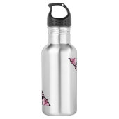 Gepersonaliseerde Dusky Roos Boho Floral Dot Manda Waterfles (Achterkant)