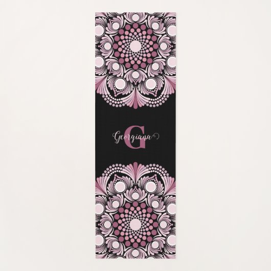 Gepersonaliseerde Dusky Roos Boho Floral Dot Manda Yogamat (Voorkant)