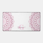 Gepersonaliseerde Dusky Roos Confetti Lace Dot Man Bureaumat (Voorkant)