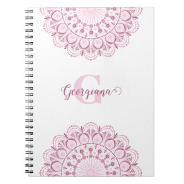 Gepersonaliseerde Dusky Roos Confetti Lace Dot Man Notitieboek