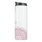 Gepersonaliseerde Dusky Roos Confetti Lace Dot Man Thermosbeker (Geroteerd rechts)