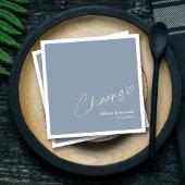 Gepersonaliseerde Dusty Blue Cheers: Trouwtoost Servet