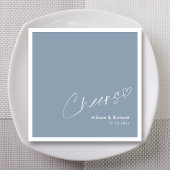 Gepersonaliseerde Dusty Blue Cheers: Trouwtoost Servet