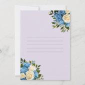 Gepersonaliseerde Dusty Blue en Ivory Floral Save The Date (Achterkant)