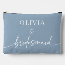 Gepersonaliseerde Dusty Blue Scripted bruidsmeisje
