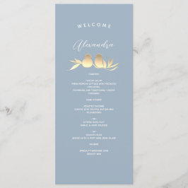 Gepersonaliseerde Dusty Blue Wedding Menu