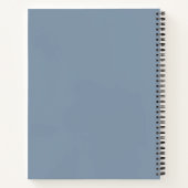 Gepersonaliseerde Dusty Blue Wide Ruled Spiral Notitieboek (Achterkant)