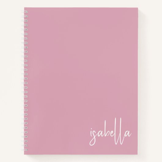 Gepersonaliseerde Dusty Pink Spiral Notitieboek (Voorkant)
