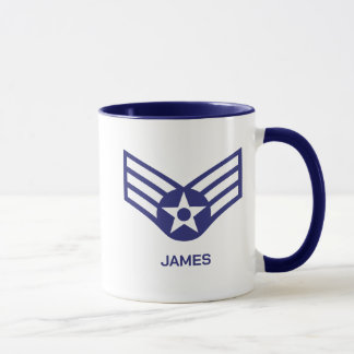 Gepersonaliseerde E-4 Senior Airman Rank Air Force Mok