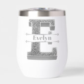 Gepersonaliseerde E Initiaal Silver Monogram Jouw  (Voorkant)