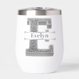 Gepersonaliseerde E Initiaal Silver Monogram Jouw 