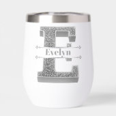 Gepersonaliseerde E Initiaal Silver Monogram Jouw  (Achterkant)
