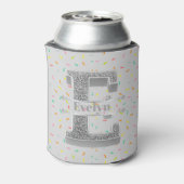 Gepersonaliseerde E Initiaal Silver Monogram Jouw  Blikjeskoeler (Blikje Achterkant)