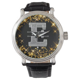 Gepersonaliseerde E Initiaal Silver Monogram Jouw  Horloge