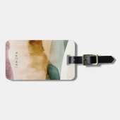 Gepersonaliseerde Earth Tone Abstracte Waterverf Bagagelabel (Voorkant horizontaal)