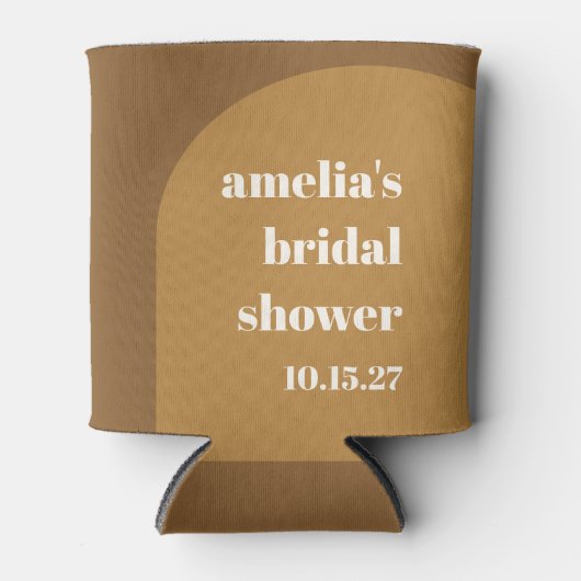 Gepersonaliseerde Earthy Warm Brown Herfst Vrijgez Blikjeskoeler (Voorkant)